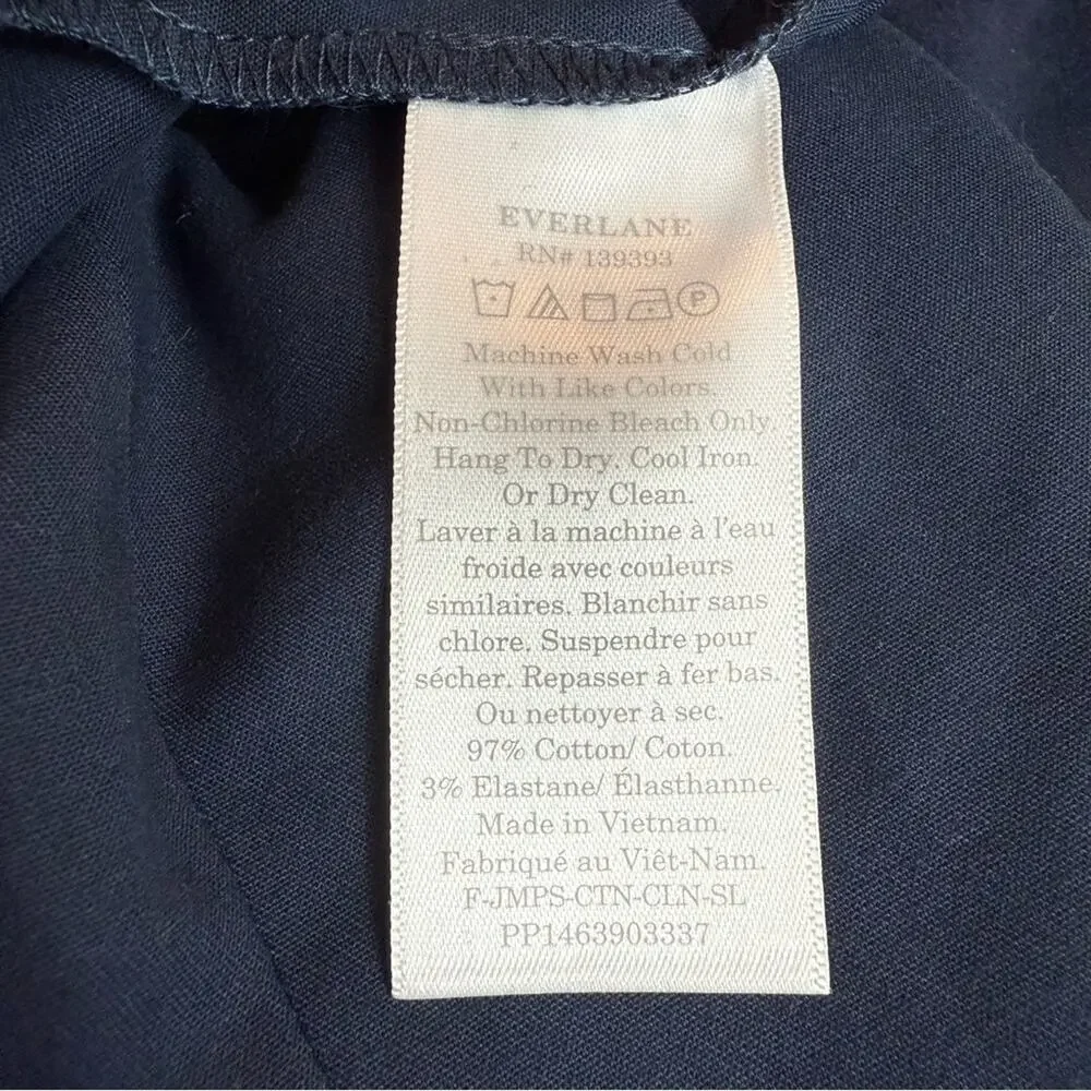 Everlane Navy Structured Cotton Jumpsuit Size 6 New Sleeveless V-Neck Slim Fit - Picture 8 of 9